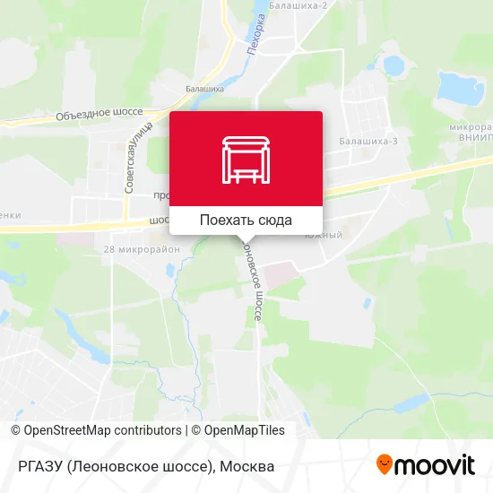 Карта РГАЗУ (Леоновское шоссе)