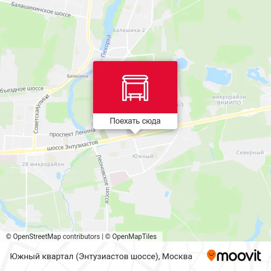 Карта Южный квартал (Энтузиастов шоссе)