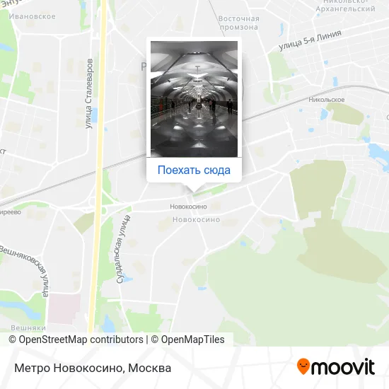 Карта Метро Новокосино