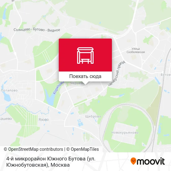 Карта 4-й микрорайон Южного Бутова (ул. Южнобутовская)