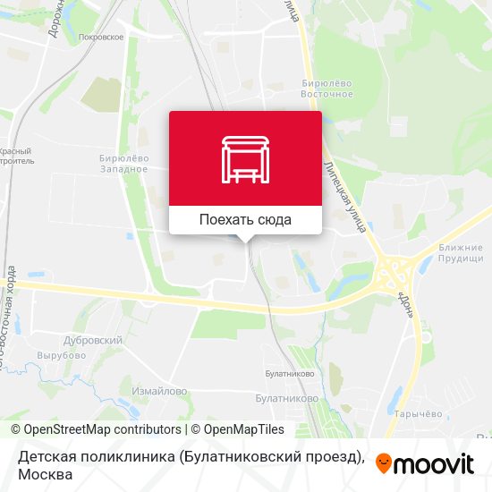 Карта Детская поликлиника (Булатниковский проезд)