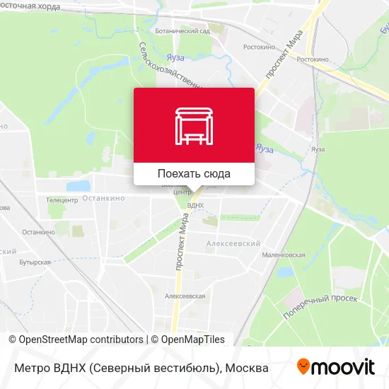 Карта Метро ВДНХ (Северный вестибюль)
