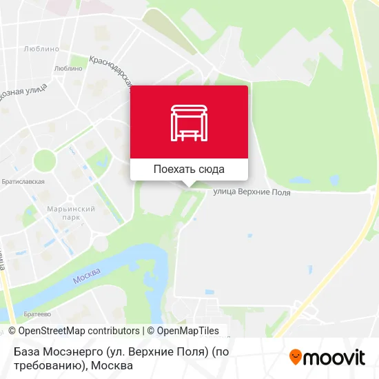 Карта База Мосэнерго (ул. Верхние Поля) (по требованию)