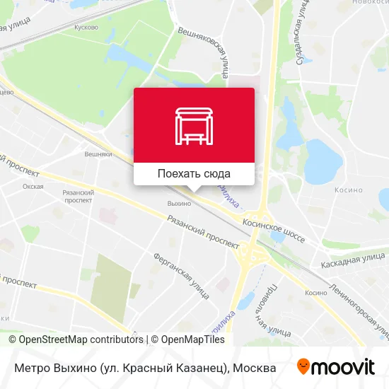 Карта Метро Выхино (ул. Красный Казанец)