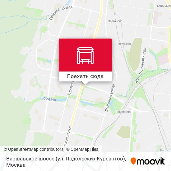 Карта Варшавское шоссе (ул. Подольских Курсантов)