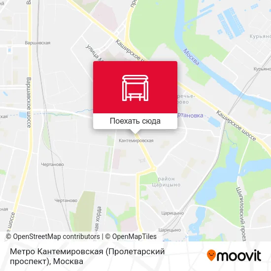Карта Метро Кантемировская (Пролетарский проспект)