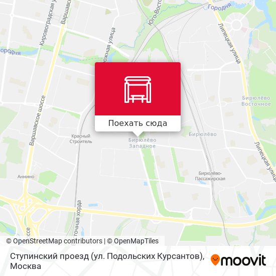 Карта Ступинский проезд (ул. Подольских Курсантов)