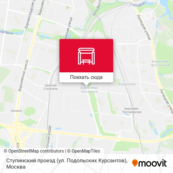 Карта Ступинский проезд (ул. Подольских Курсантов)