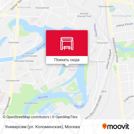 Карта Универсам (ул. Коломенская)