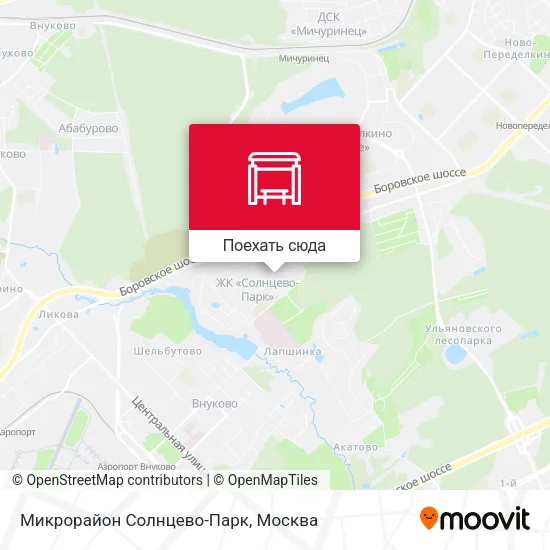 Карта Микрорайон Солнцево-Парк