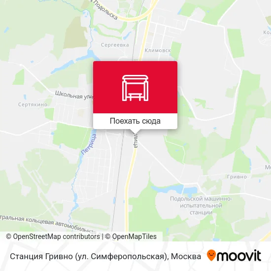 Карта Станция Гривно (ул. Симферопольская)