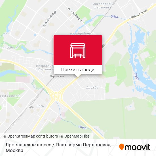 Карта Ярославское шоссе / Платформа Перловская