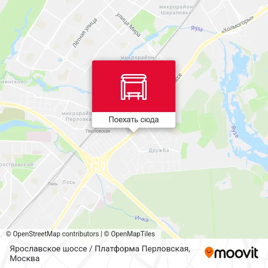 Карта Ярославское шоссе / Платформа Перловская