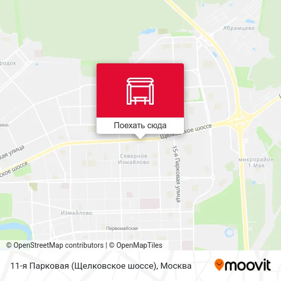 Карта 11-я Парковая (Щелковское шоссе)