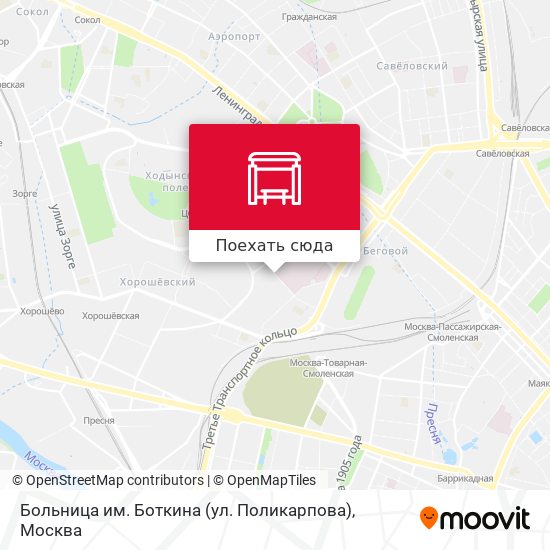 Карта Больница им. Боткина (ул. Поликарпова)