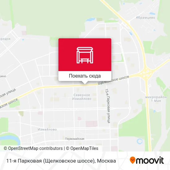 Карта 11-я Парковая (Щелковское шоссе)
