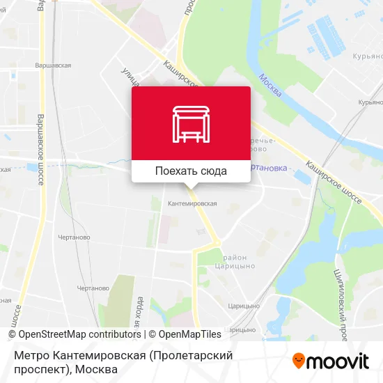 Карта Метро Кантемировская (Пролетарский проспект)