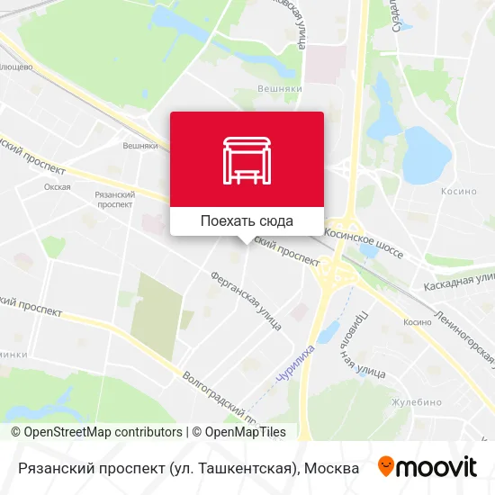 Карта Рязанский проспект (ул. Ташкентская)