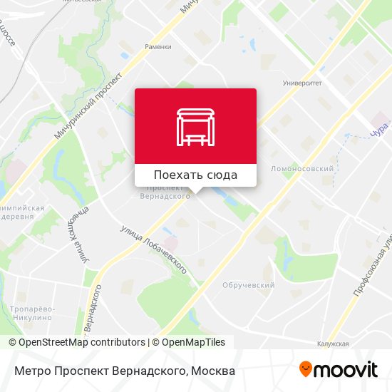 Карта Метро Проспект Вернадского