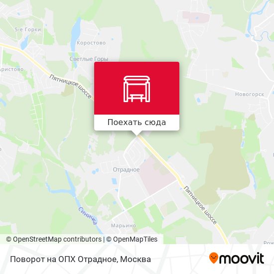Карта Поворот на ОПХ Отрадное