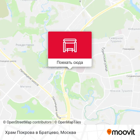 Карта Храм Покрова в Братцево