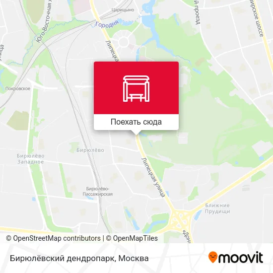 Карта Бирюлёвский дендропарк