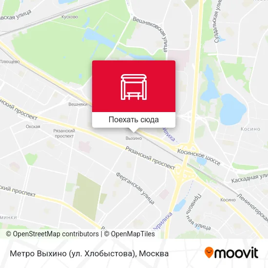 Карта Метро Выхино (ул. Хлобыстова)