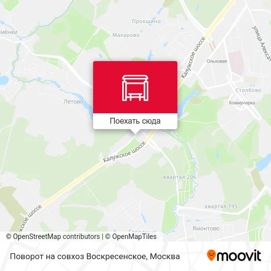 Карта Поворот на совхоз Воскресенское