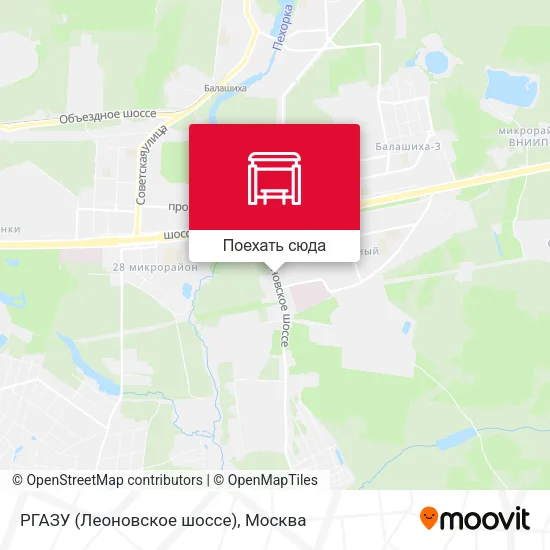 Карта РГАЗУ (Леоновское шоссе)