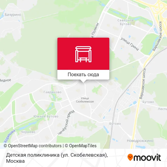Карта Детская поликлиника (ул. Скобелевская)