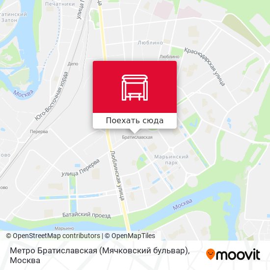 Карта Метро Братиславская (Мячковский бульвар)