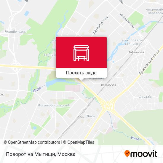 Карта Поворот на Мытищи