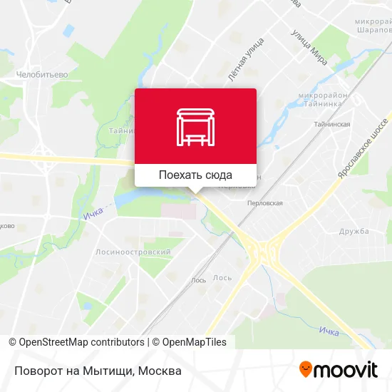 Карта Поворот на Мытищи
