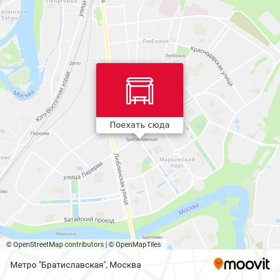 Карта Метро "Братиславская"