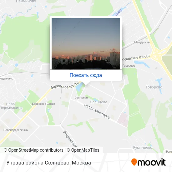 Карта Управа района Солнцево