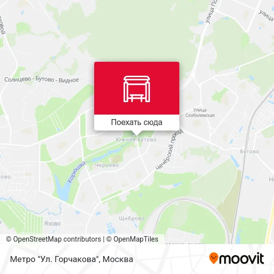 Карта Метро "Ул. Горчакова"