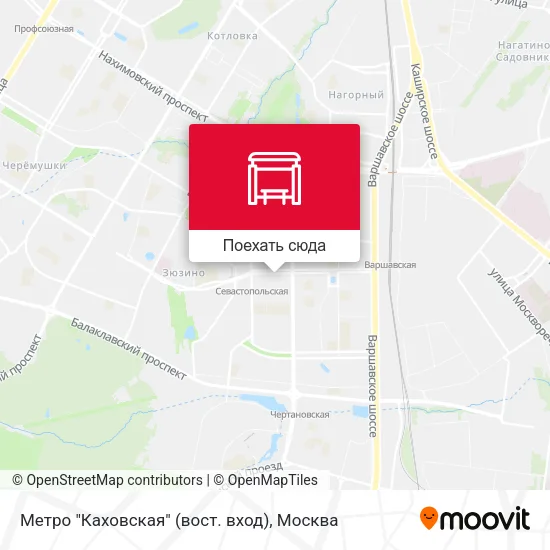 Карта Метро "Каховская" (вост. вход)