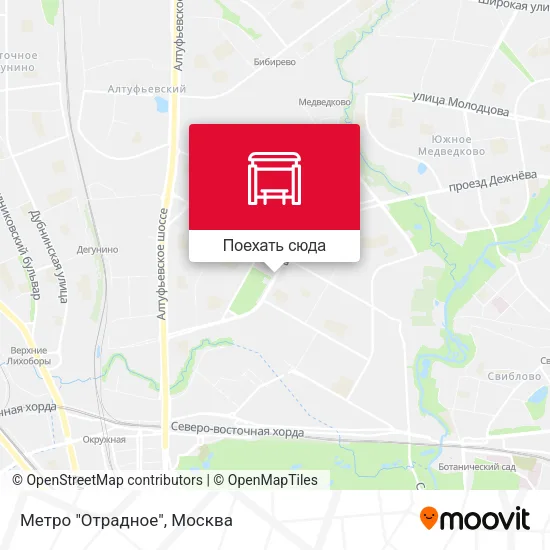 Карта Метро "Отрадное"