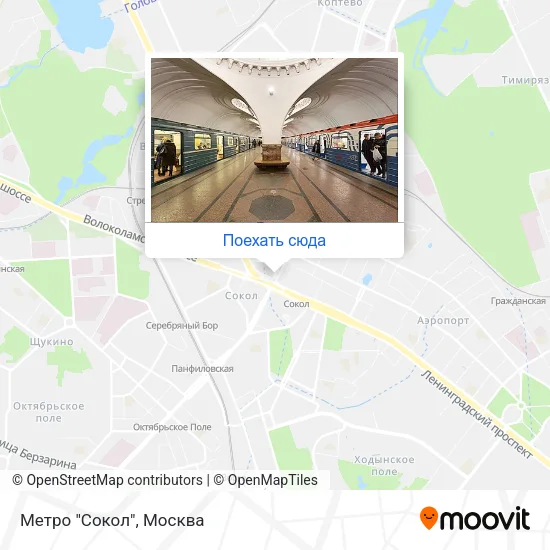 Карта Метро "Сокол"