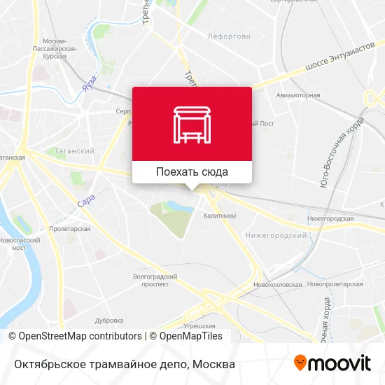 Карта Октябрьское трамвайное депо