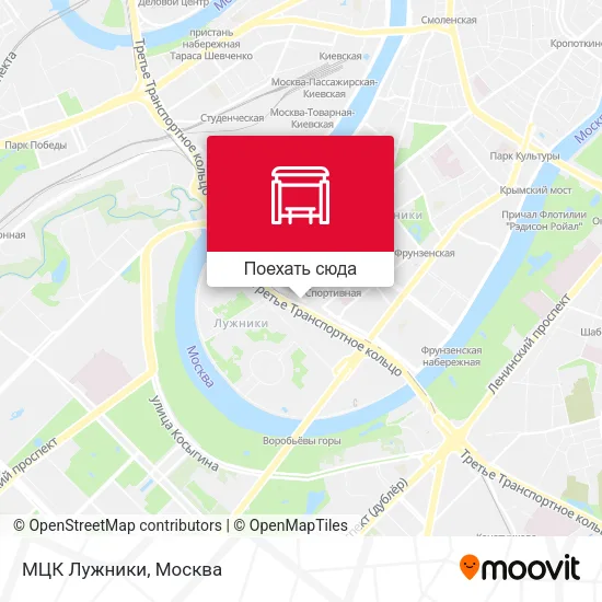 Карта МЦК Лужники