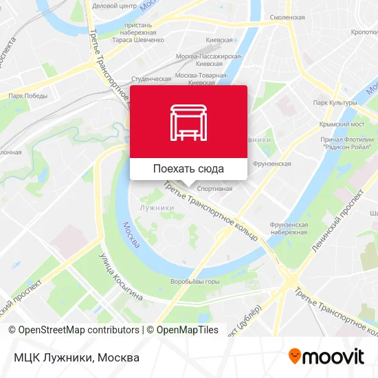 Карта МЦК Лужники