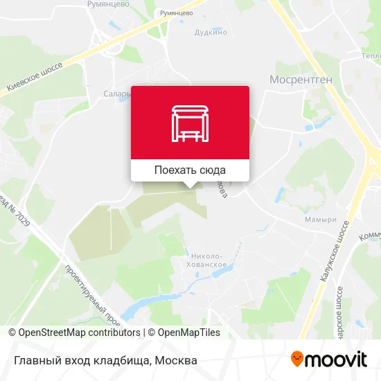 Карта Главный вход кладбища