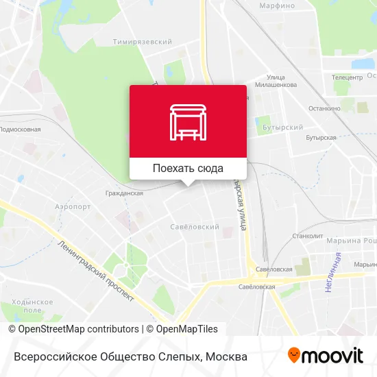 Карта Всероссийское Общество Слепых