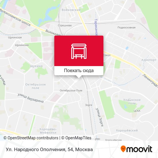 Карта Ул. Народного Ополчения, 54