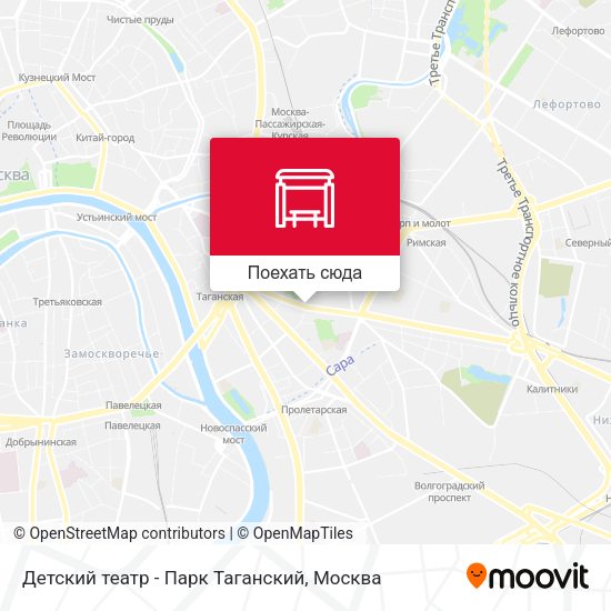 Карта Детский театр - Парк Таганский