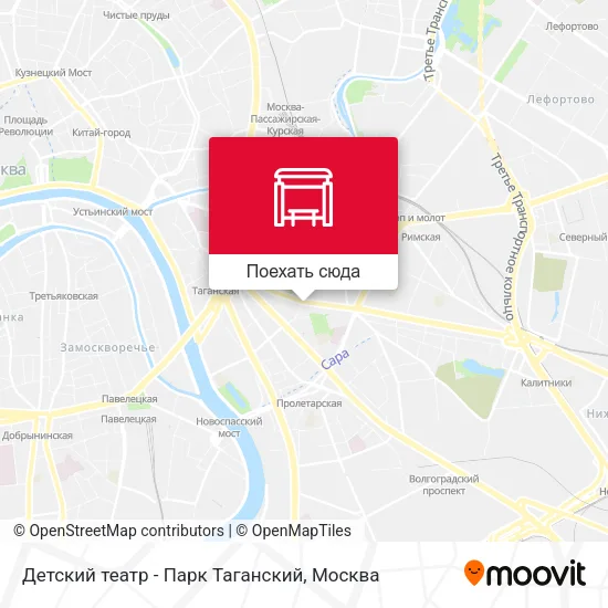 Карта Детский театр - Парк Таганский