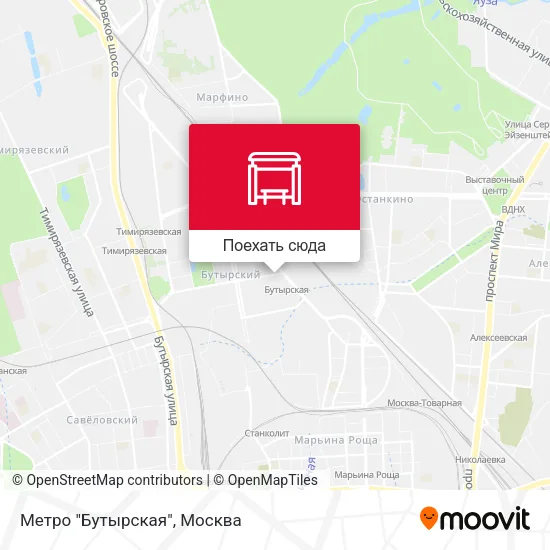 Карта Метро "Бутырская"
