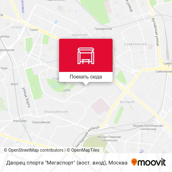 Карта Дворец спорта "Мегаспорт" (вост. вход)