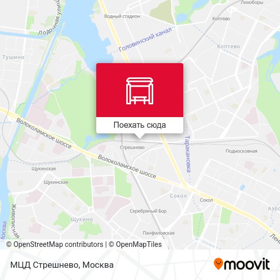 Карта МЦД Стрешнево